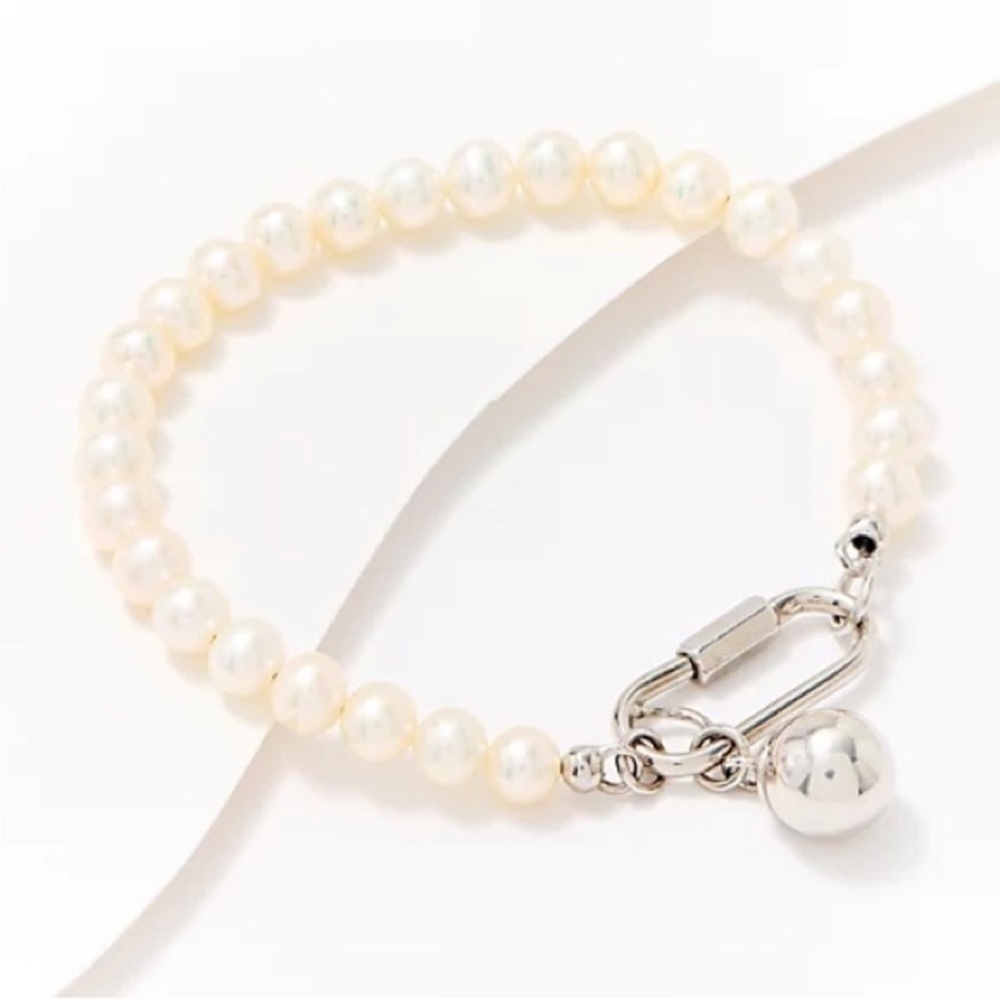 Gold & Silver Honora Cultured Pearl Bracelet with Sterling Fancy Closure Element